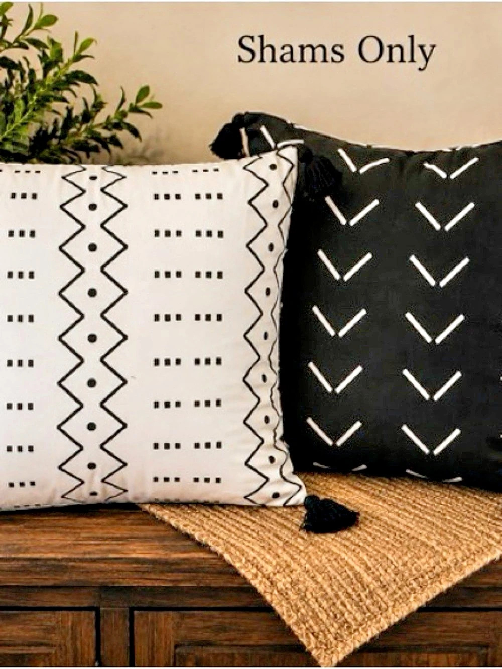 Geometric Black & White Accent Pillow Shams (sham’s only)